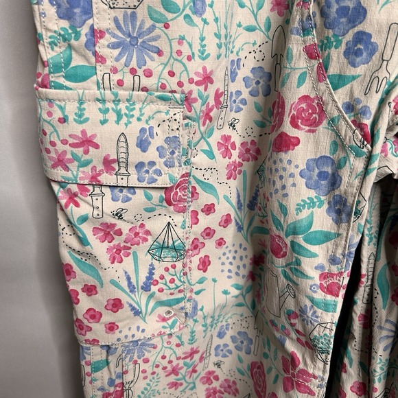 Duluth Trading Heirloom Gardening Overalls S Floral Cargo Utility Jumpsuit - Picture 7 of 9